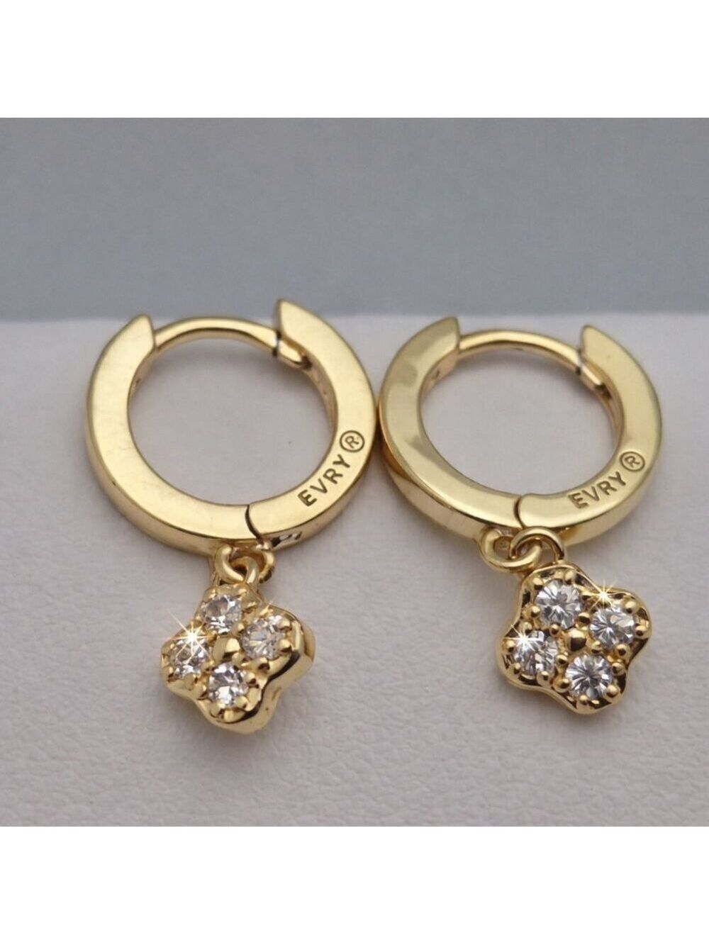 Gold-Tone Shamrock Lucky Huggie Earrings Lucky Clover Small